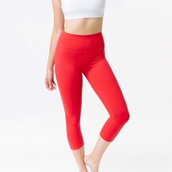 Zyia Ascend High Rise Crop Leggings Red Size 8-10 - Picture 2 of 7